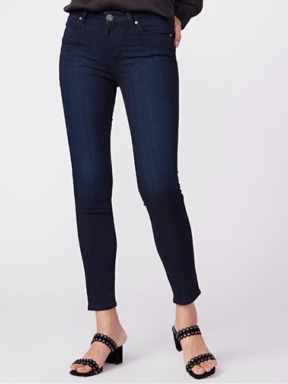 PAIGE Verdugo Crop Transcend Skinny Jeans 30 Sia Wash Mid Rise